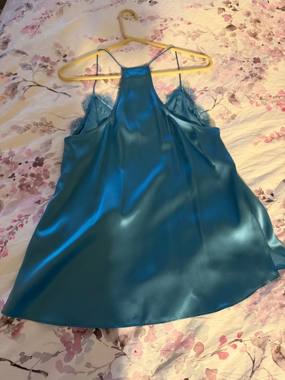 Cami NYC Satin Lace Trim Cami - Sea Blue - Picture 3 of 3